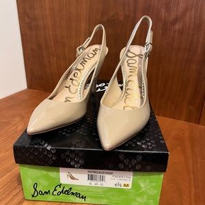 Sam Edelman Hastings Nude Patent Slingback; size 6.5; never worn; original box